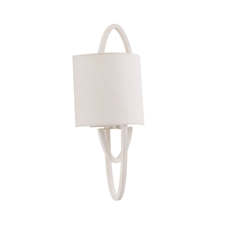 Obra 20'' White Gesso Steel Geometric Wall Sconce