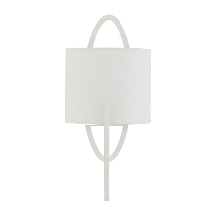 Obra 20'' White Gesso Steel Geometric Wall Sconce