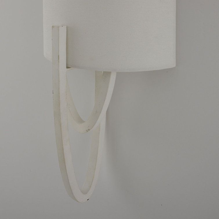 Obra 20'' White Gesso Steel Geometric Wall Sconce