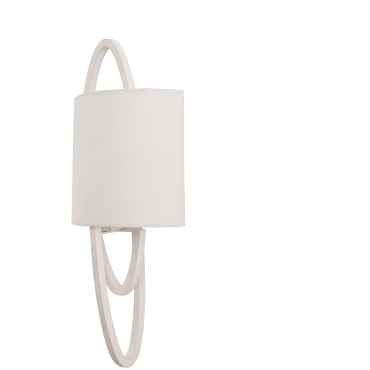 Obra 20'' White Gesso Steel Geometric Wall Sconce