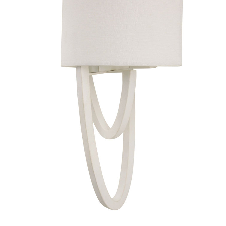 Obra 20'' White Gesso Steel Geometric Wall Sconce
