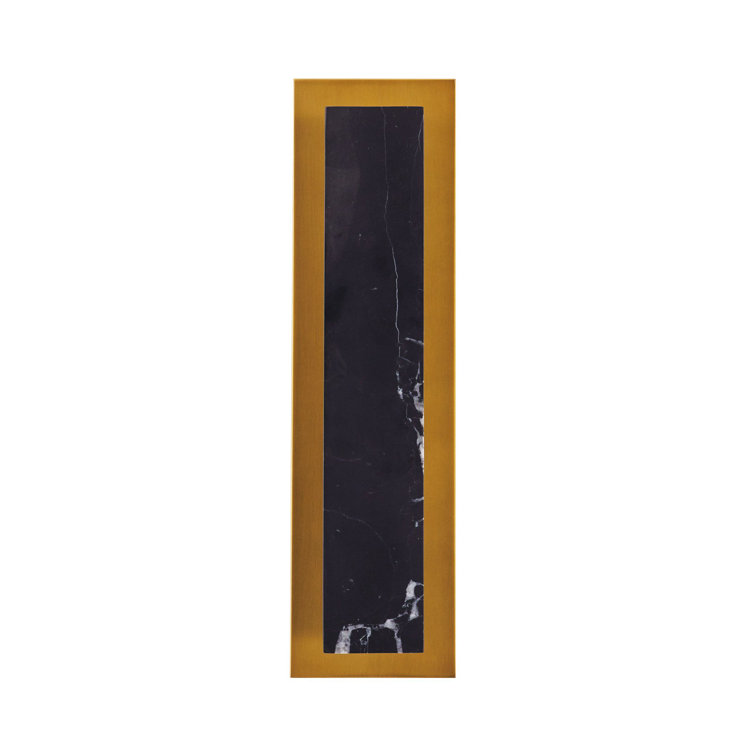 Black Marble and Brass Dimmable Wall Sconce