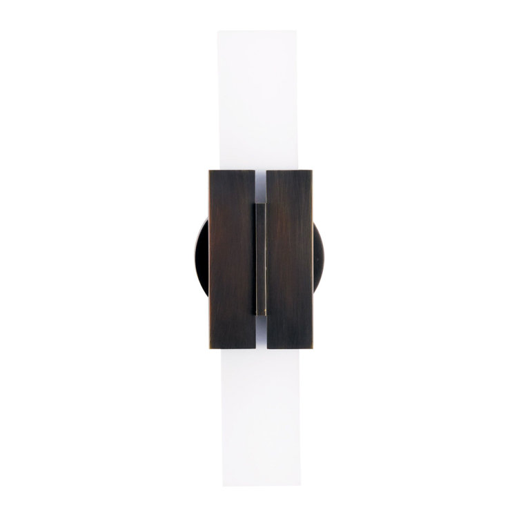 English Bronze Frosted Crystal Outdoor LED Wall Sconce