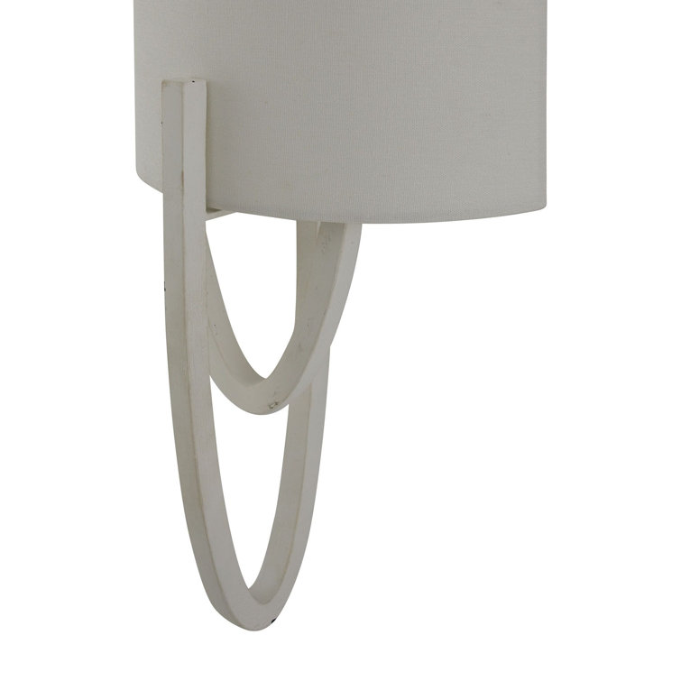 Obra 20'' White Gesso Steel Geometric Wall Sconce