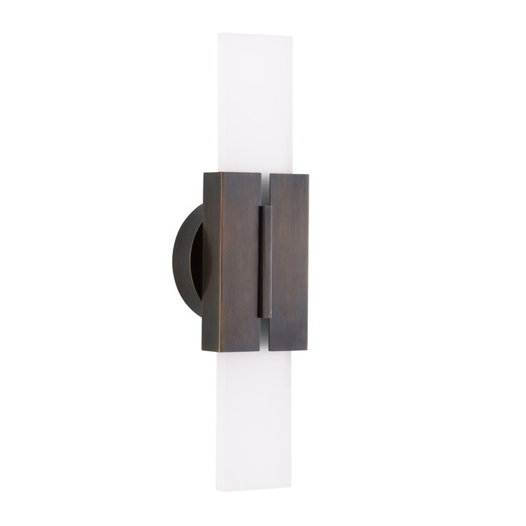 English Bronze Frosted Crystal Outdoor LED Wall Sconce