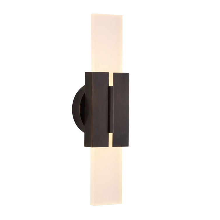 English Bronze Frosted Crystal Outdoor LED Wall Sconce
