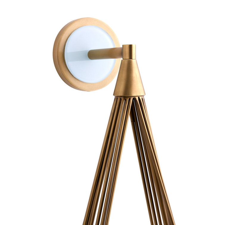 Ova Antique Brass Teardrop Wall Sconce with Opal Glass Globe