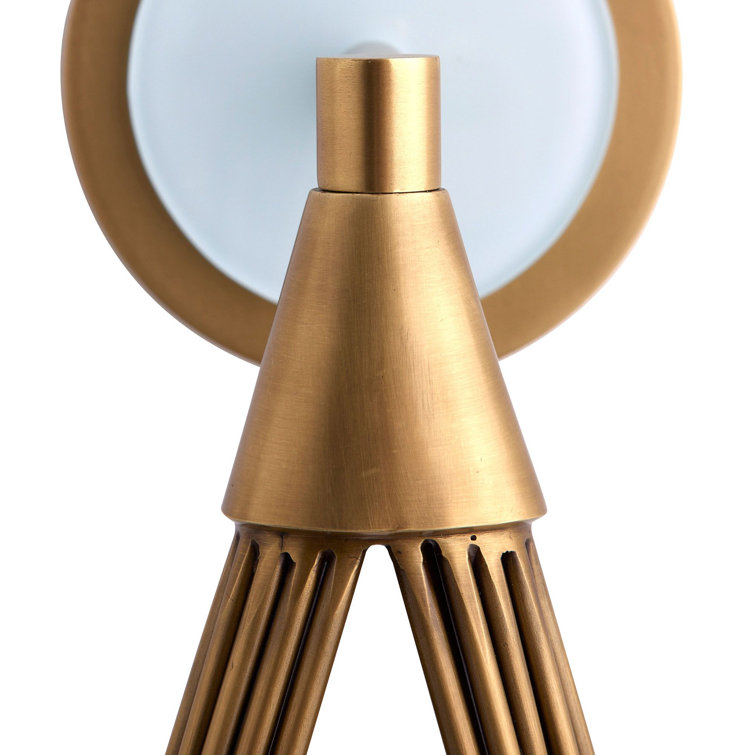 Ova Antique Brass Teardrop Wall Sconce with Opal Glass Globe