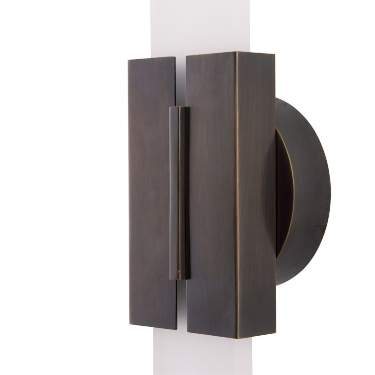 English Bronze Frosted Crystal Outdoor LED Wall Sconce