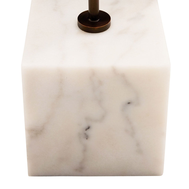Bronze Adjustable Arc LED Floor Lamp with Marble Base