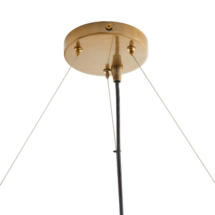 Mendez Antique Brass 9-Light Chandelier with Smoke Luster Glass