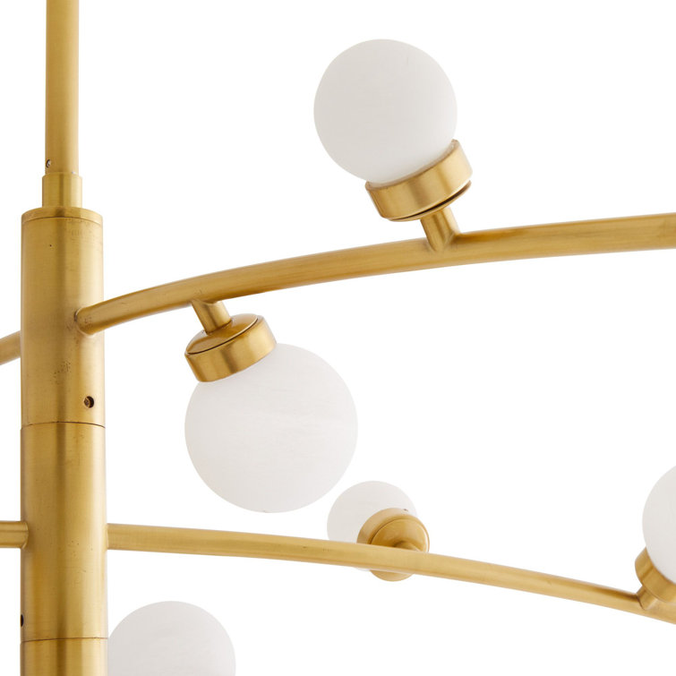 Constellation Elegance 45" Brass Chandelier with Opal Glass Shades