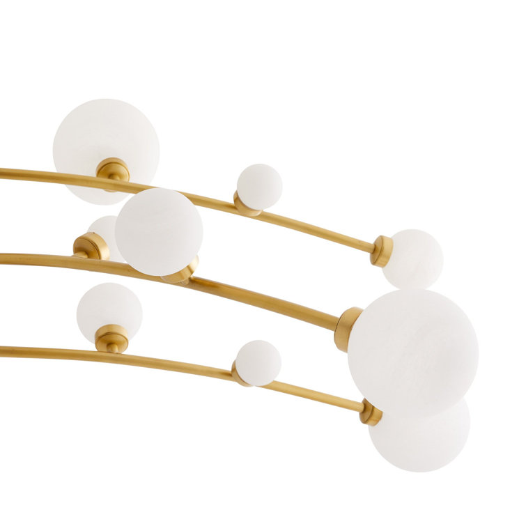 Constellation Elegance 45" Brass Chandelier with Opal Glass Shades