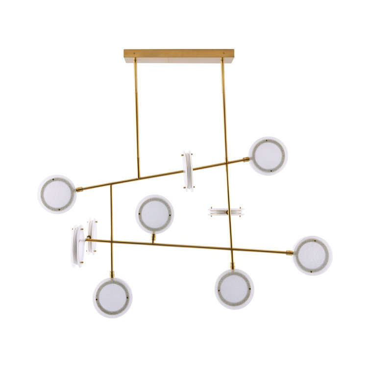 Meridian Brass and Glass 10-Light LED Chandelier