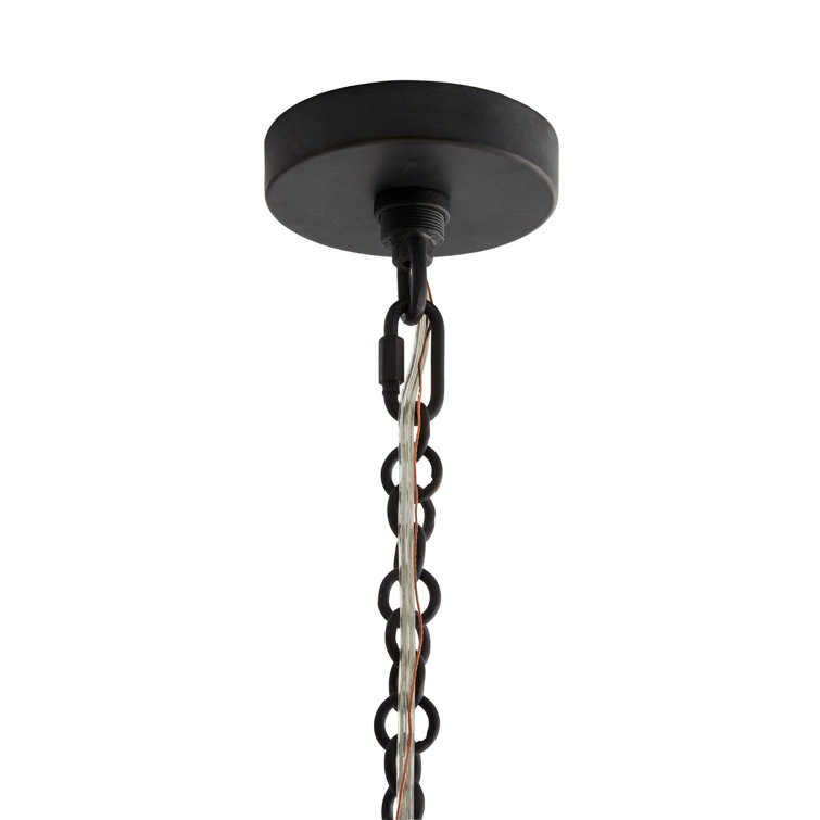 Black Iron and Driftwood 8-Light Chandelier