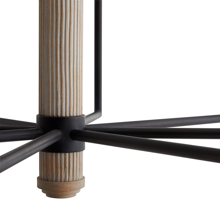Black Iron and Driftwood 8-Light Chandelier