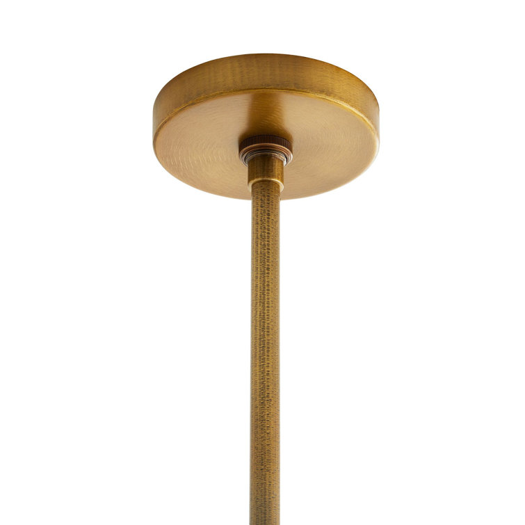 Max Antique Brass 6-Light Chandelier with Linen Drum Shades