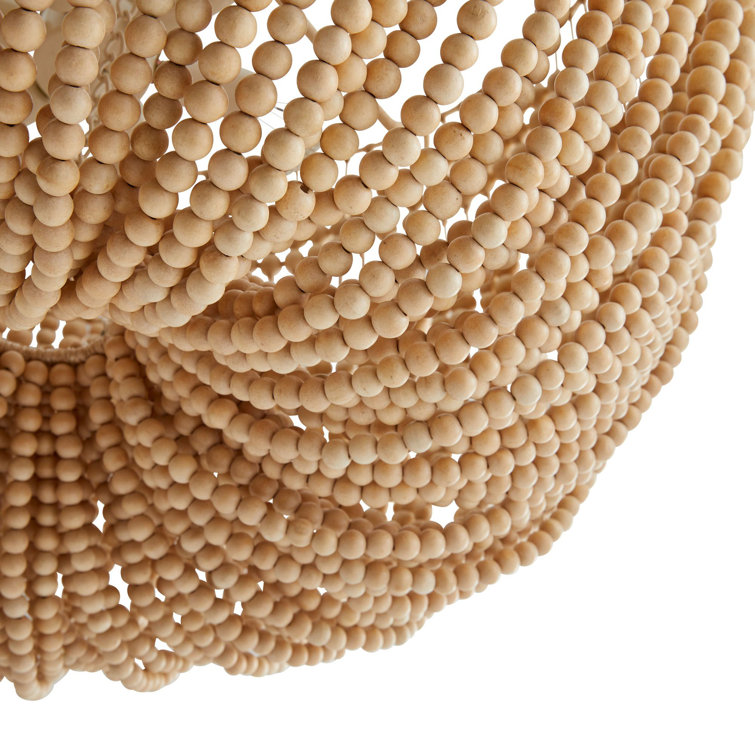 Nina 27.5" White Beaded Empire Silhouette Plug-in Chandelier