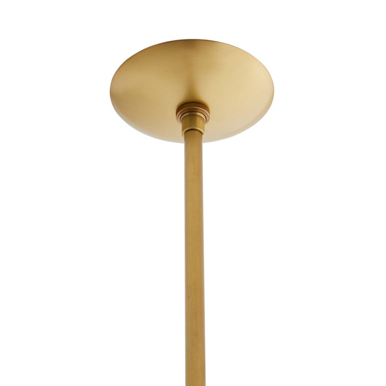 Oberon 48" Antique Brass and Opal Glass Chandelier