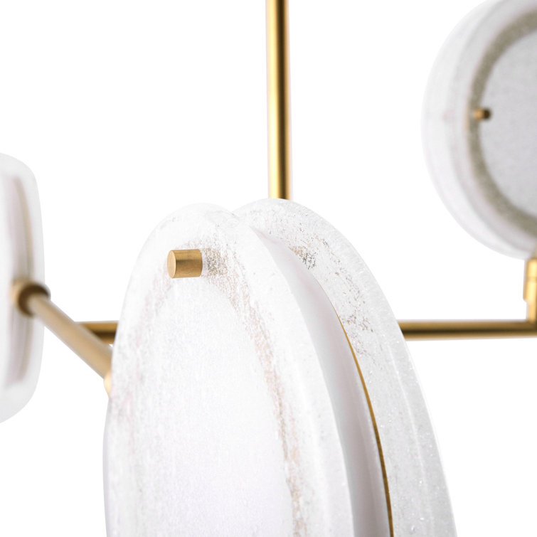 Meridian Brass and Glass 10-Light LED Chandelier