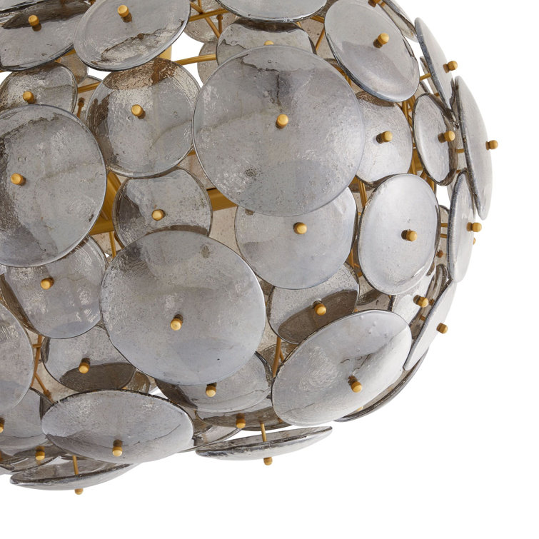 Nebula Brass and Glass 8-Light Oval Chandelier