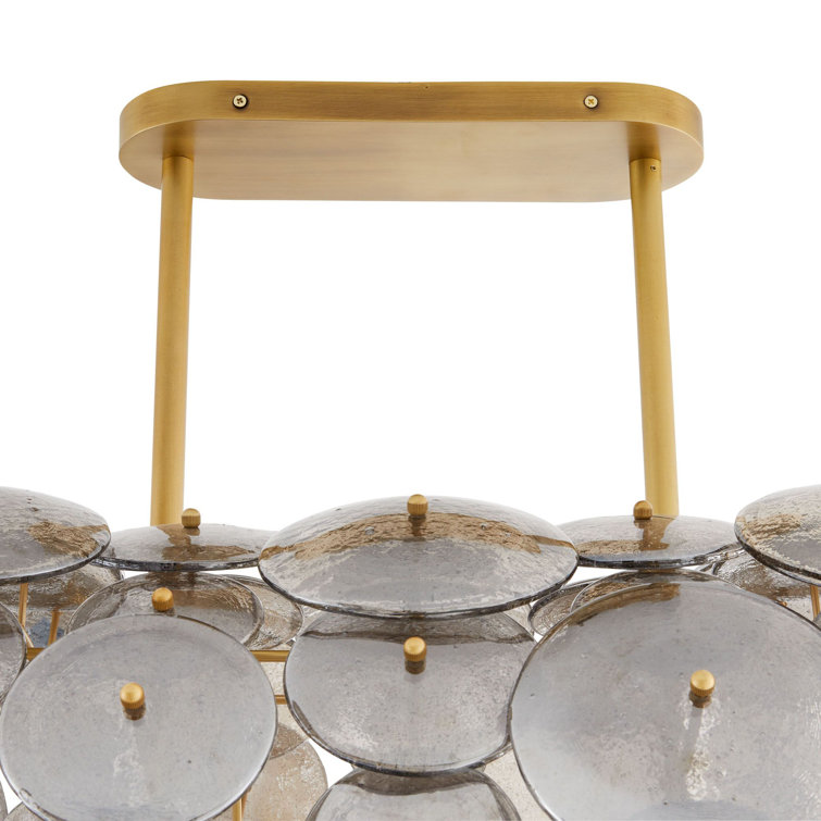 Nebula Brass and Glass 8-Light Oval Chandelier