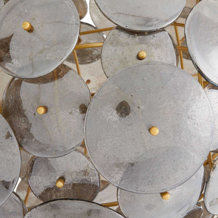 Nebula Brass and Glass 8-Light Oval Chandelier