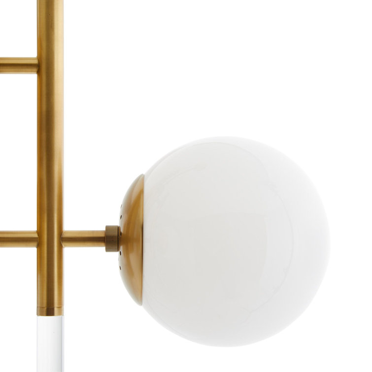 Oberon 48" Antique Brass and Opal Glass Chandelier