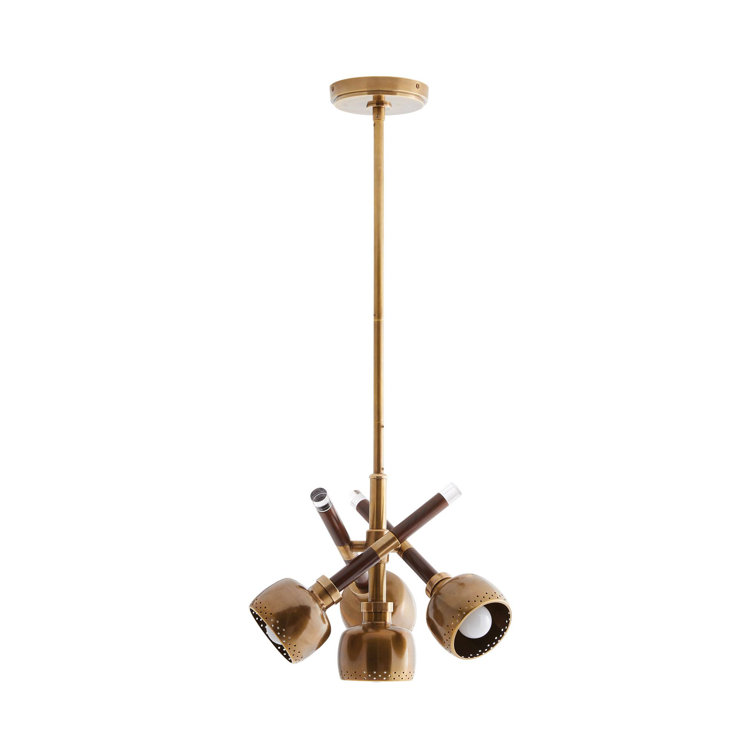 Pavo Vintage Brass and Clear Glass 16.5" Pendant Light
