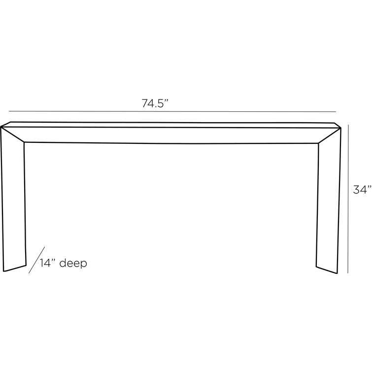 Ebony Wire-Brushed Oak Geometric Console Table