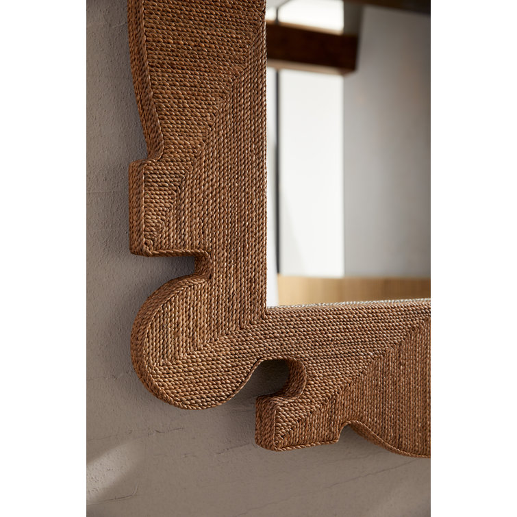 Mowgli Tobacco Stained Abaca 41.5" Rectangular Wall Mirror