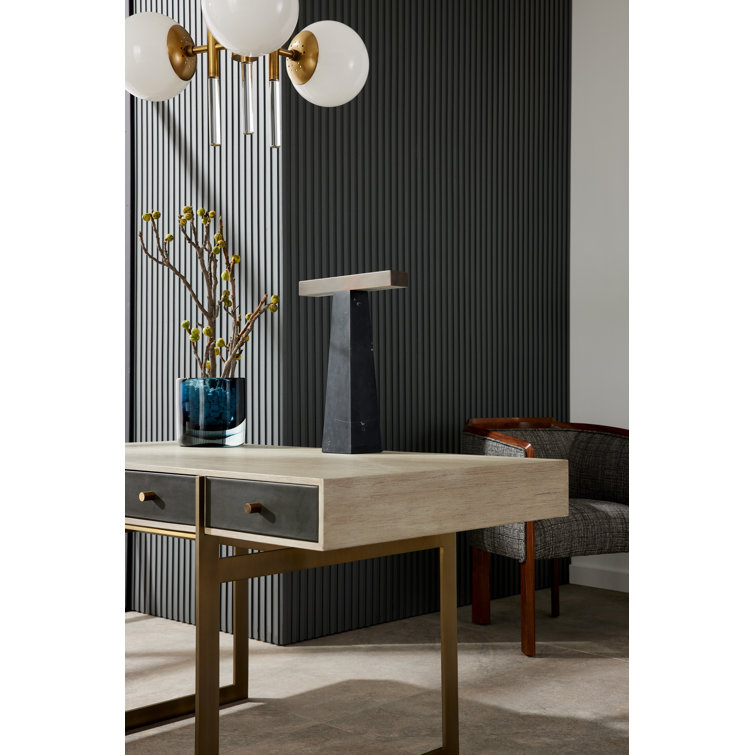 Osbert English Bronze and Black Marble LED Table Lamp