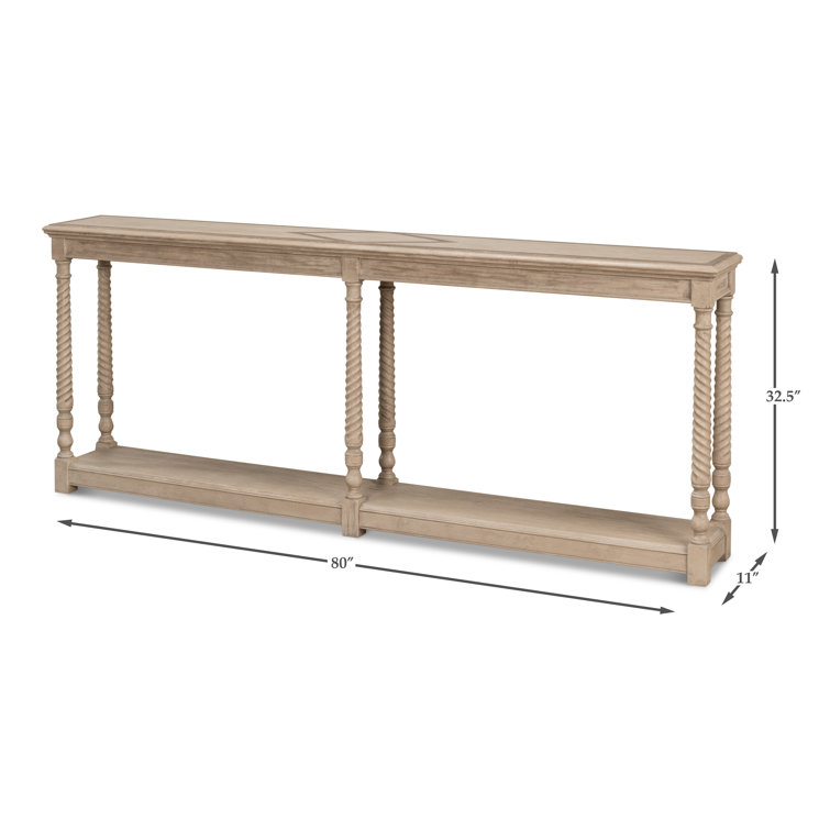 Barn Grey Pinewood Console Table with Twist Spindle Legs