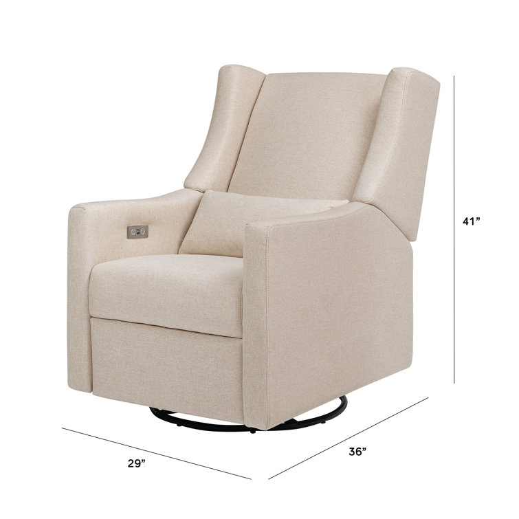 Sustainably Sourced White Linen Swivel Recliner Armchair