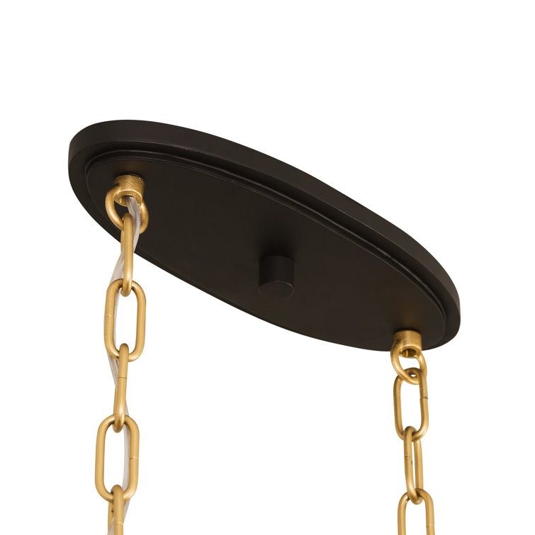 Bailey 6-Light Linear Pendant in Matte Black and French Gold