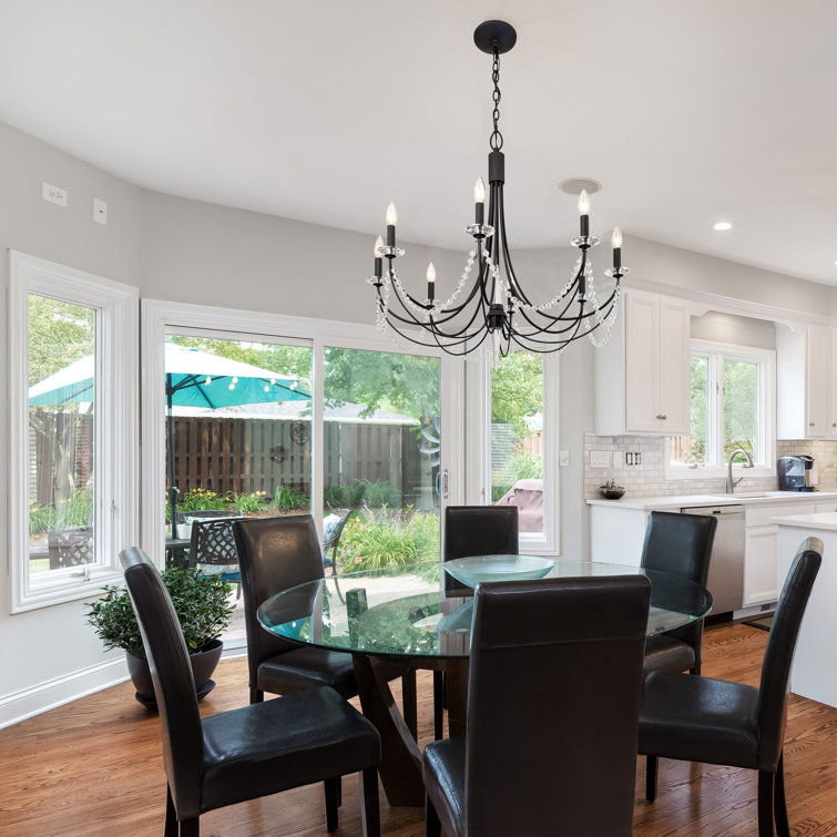 Brentwood Coastal White 29" Crystal Chandelier with Candle-Like Warmth