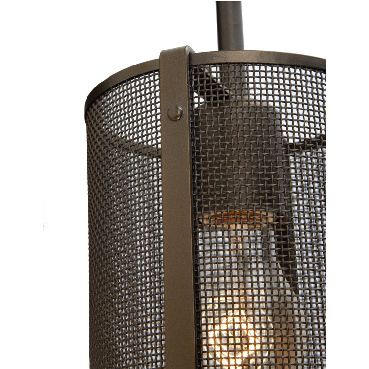Cosmopolitan Matte Black Mesh 4-Light Island Pendant with Optional Frosted Glass