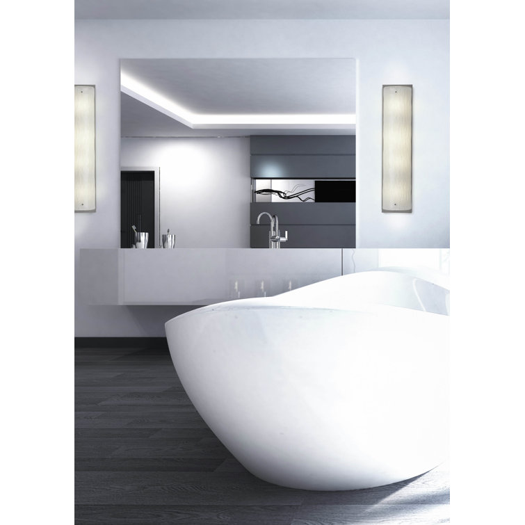 Silver Textured Glass 26" Outdoor Vanity Light Bar
