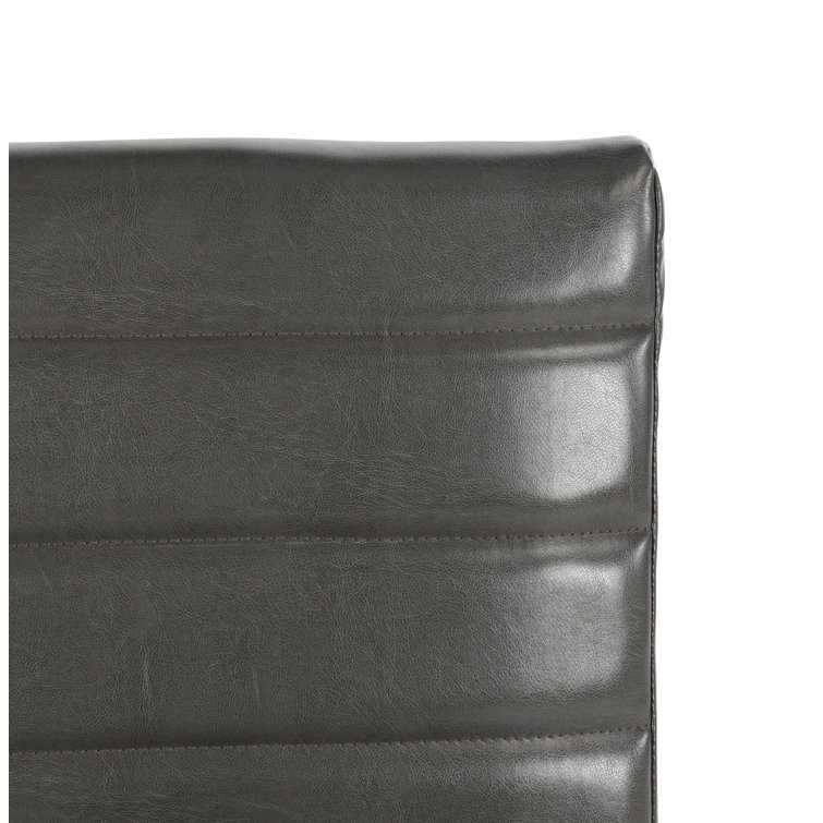 Seville Dark Gray Metal and Leather Counter Stool