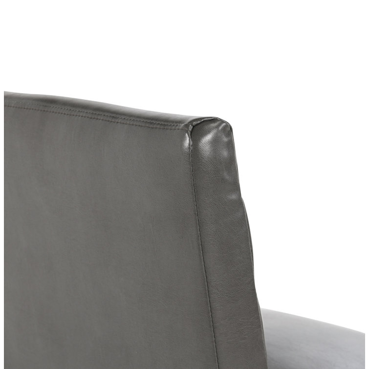 Seville Dark Gray Metal and Leather Counter Stool