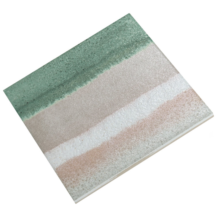 Coastal Breeze 6" x 6" Porcelain Stone Look Tile in Taupe/Green