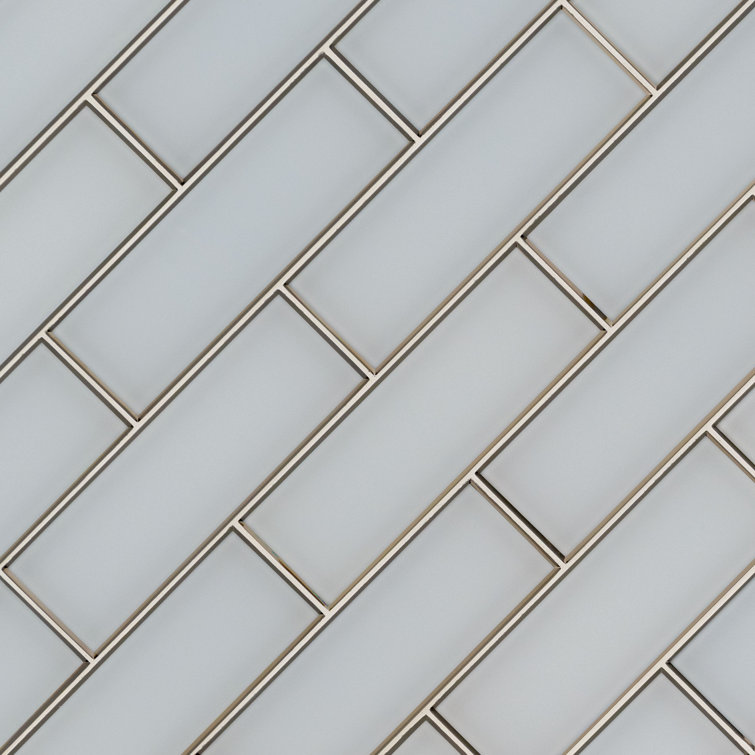 4x12 Champagne Bevel Glass Subway Wall Tile