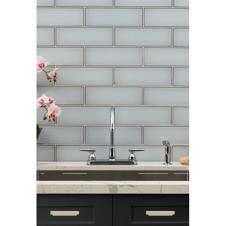 4x12 Champagne Bevel Glass Subway Wall Tile