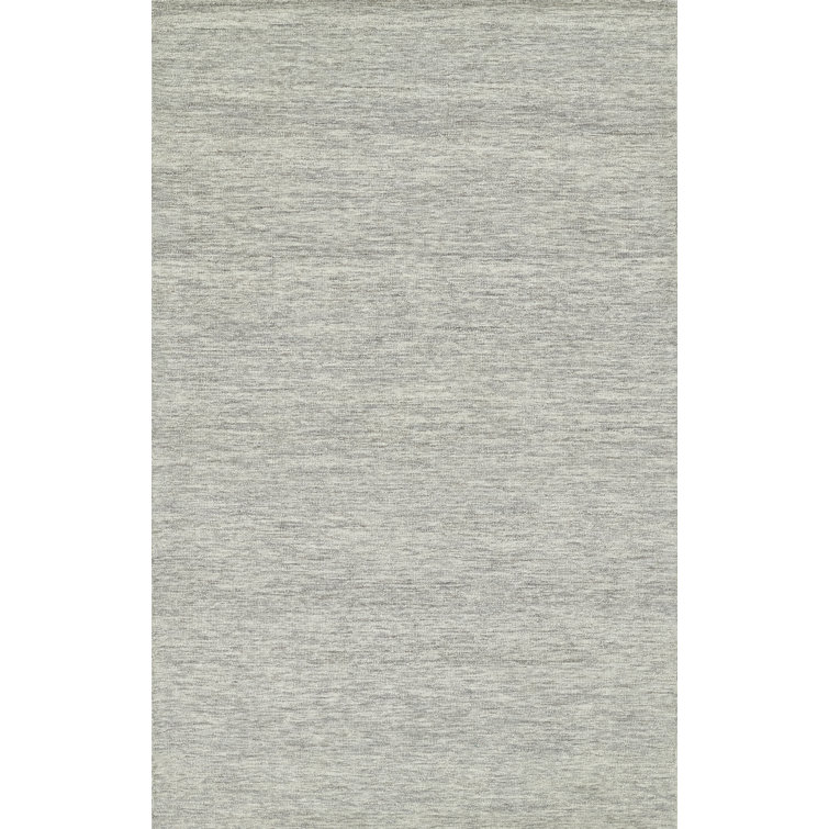 Hand-Tufted Light Grey Wool Rectangular Area Rug 8' x 10'