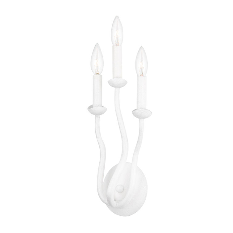 Luminous Trio White Dimmable Wall Sconce with Squiggly Arms