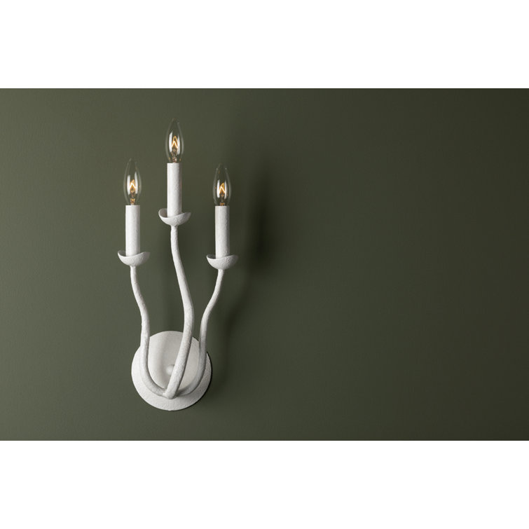 Luminous Trio White Dimmable Wall Sconce with Squiggly Arms