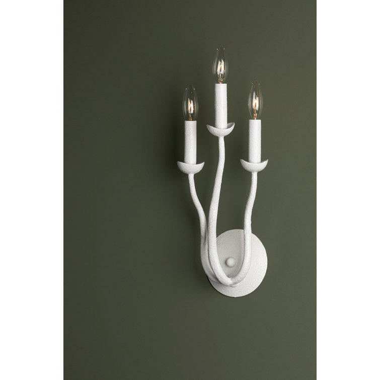 Luminous Trio White Dimmable Wall Sconce with Squiggly Arms
