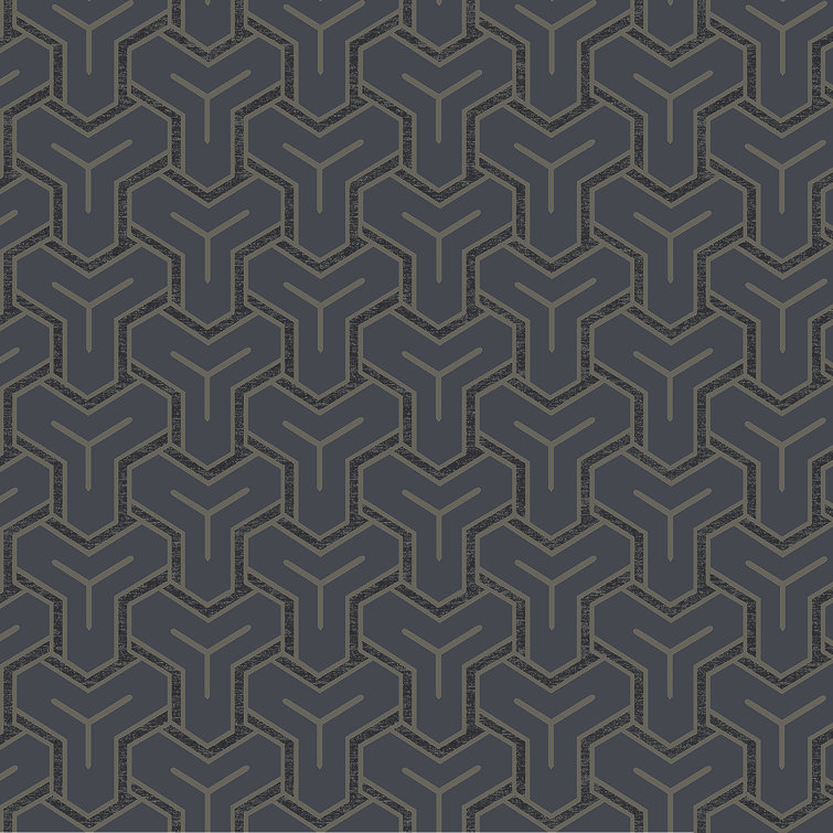Gautier Blue Geometric 3D Non-Woven Wallpaper