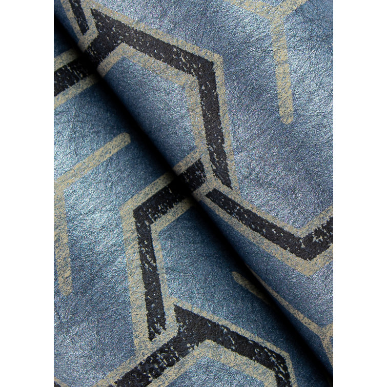 Gautier Blue Geometric 3D Non-Woven Wallpaper