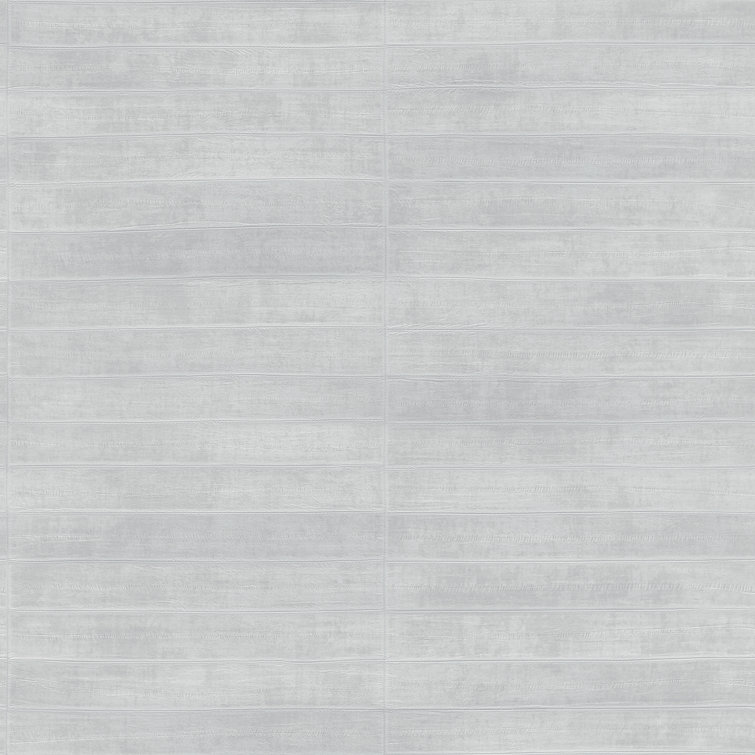 Dermot Silver Horizontal Stripe Leather Wallpaper